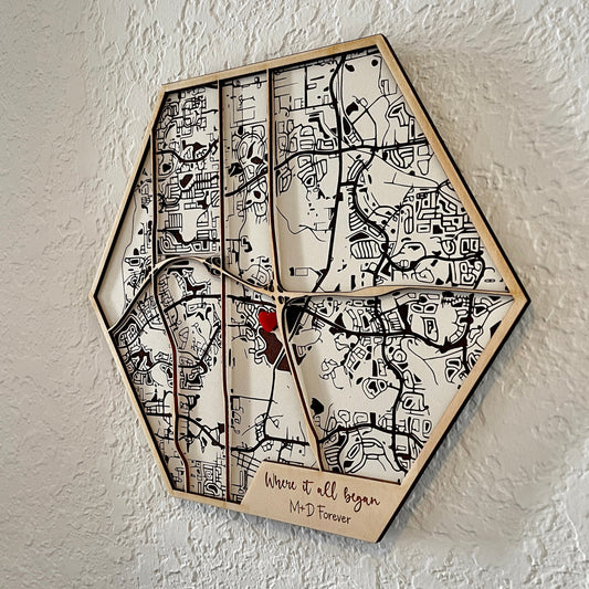 Where it All Began - Wall Art Map - Sunny Bee Creative